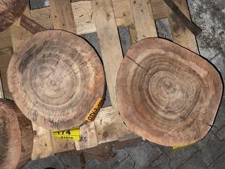 2x Rosewood Schijven, Dikte 75mm, Ø 440mm